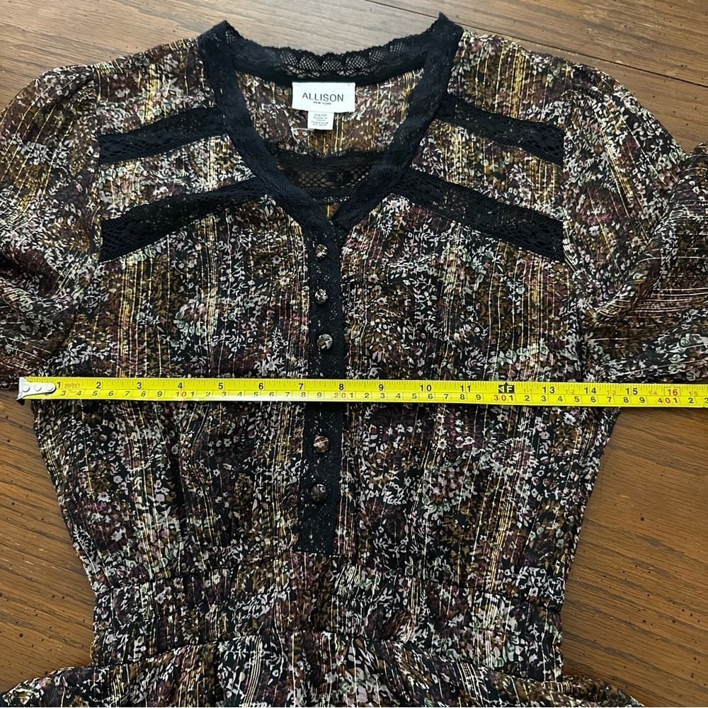 Allison New York boho iridescent abstract floral dress XS - Picture 3 of 8